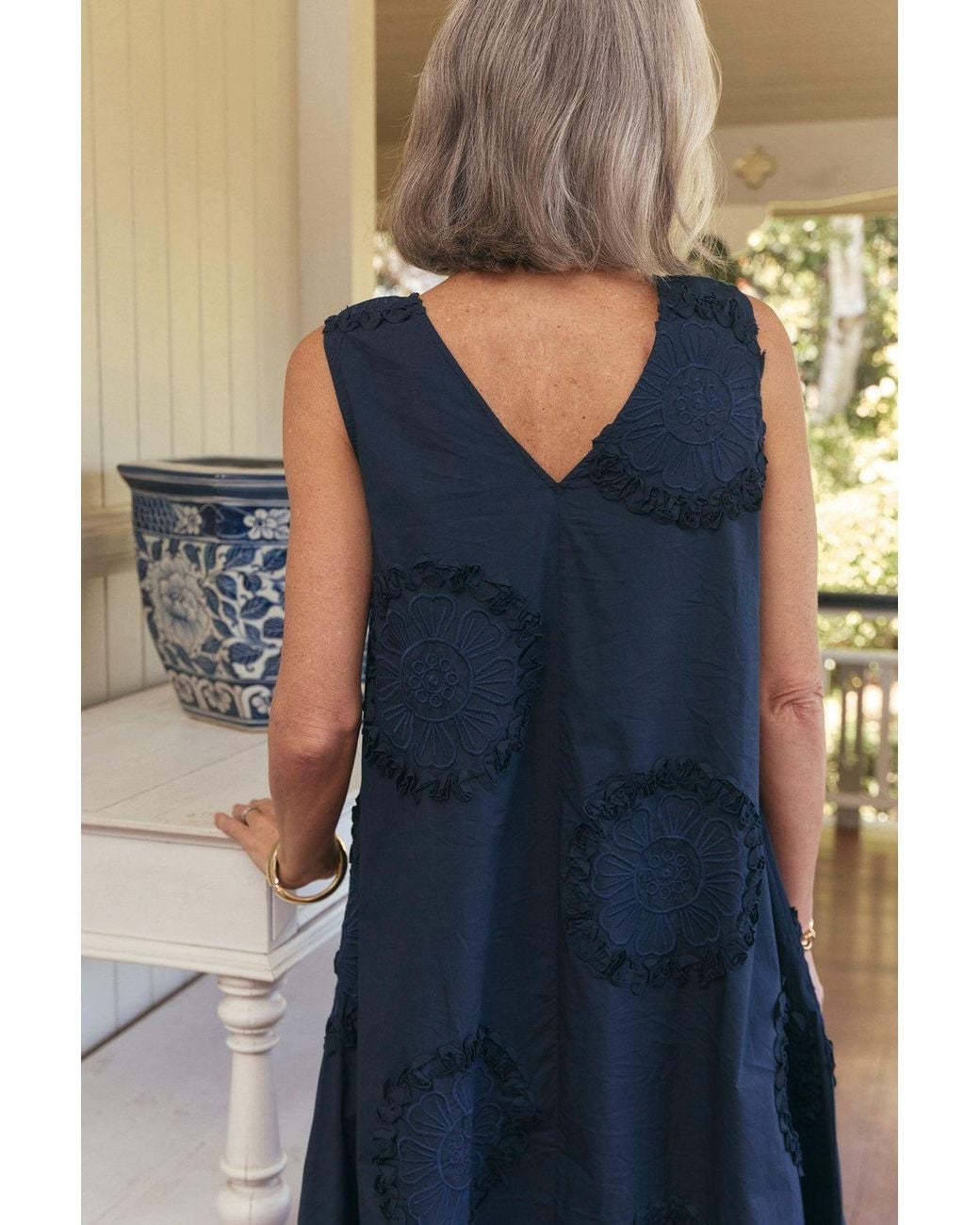 Adrift Clothing Blue Suzie Reversible Swing Dress