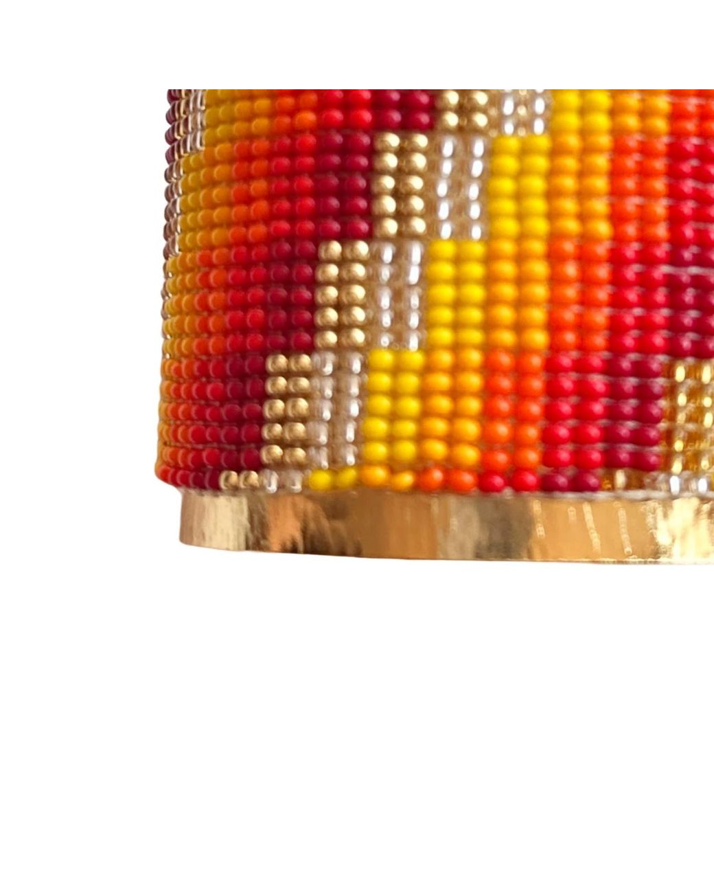 Iliana Arrazola Red Minimalist Deconstructed, Cuff Bracelet, And, Glass Beads, Beaded Jewelry