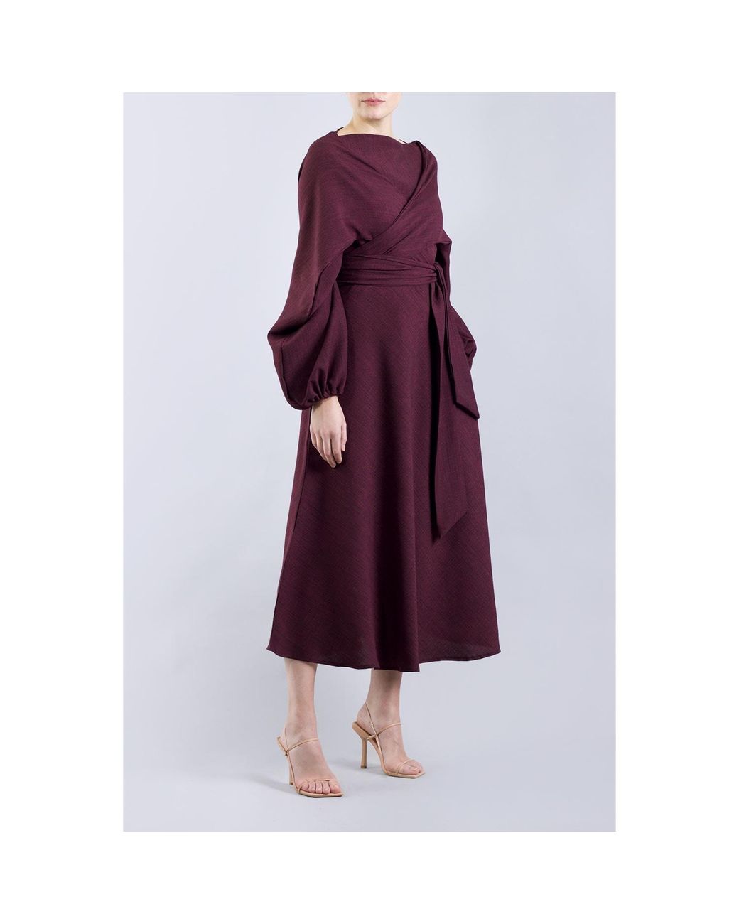 Meem Label Purple Crawford Plum Midi Dress
