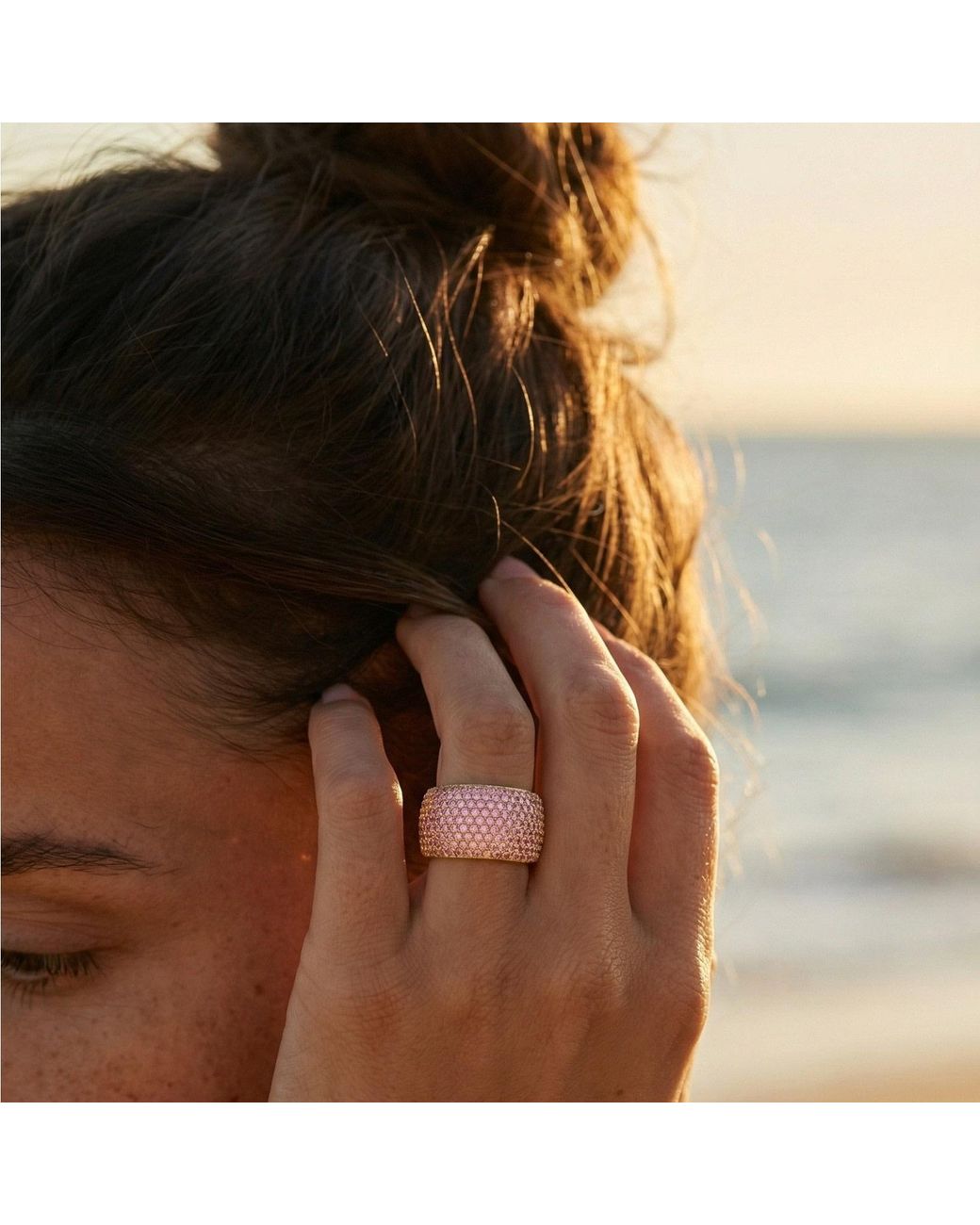 Native Gem Pink Billionaire Ring