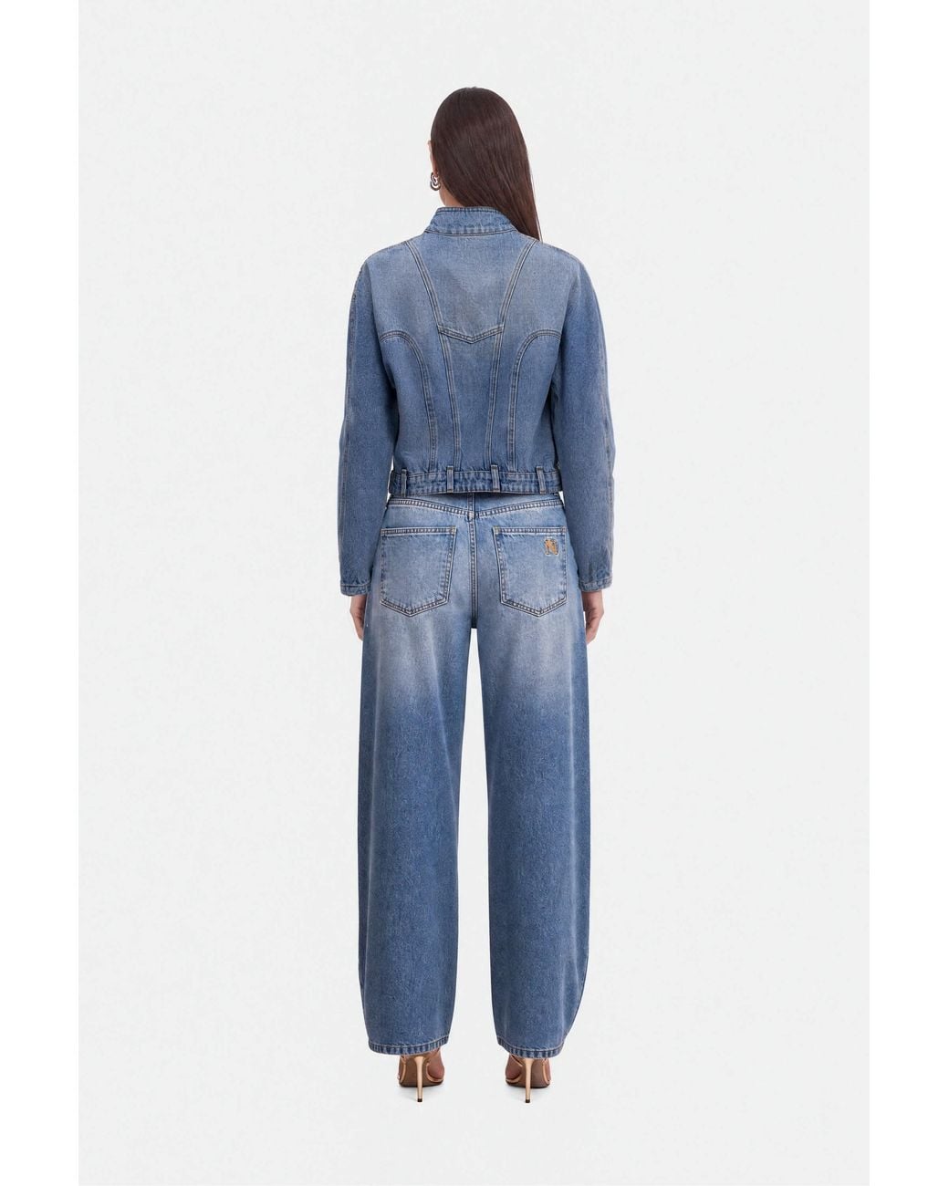 Nocturne Blue Stand Collar Denim Jacket