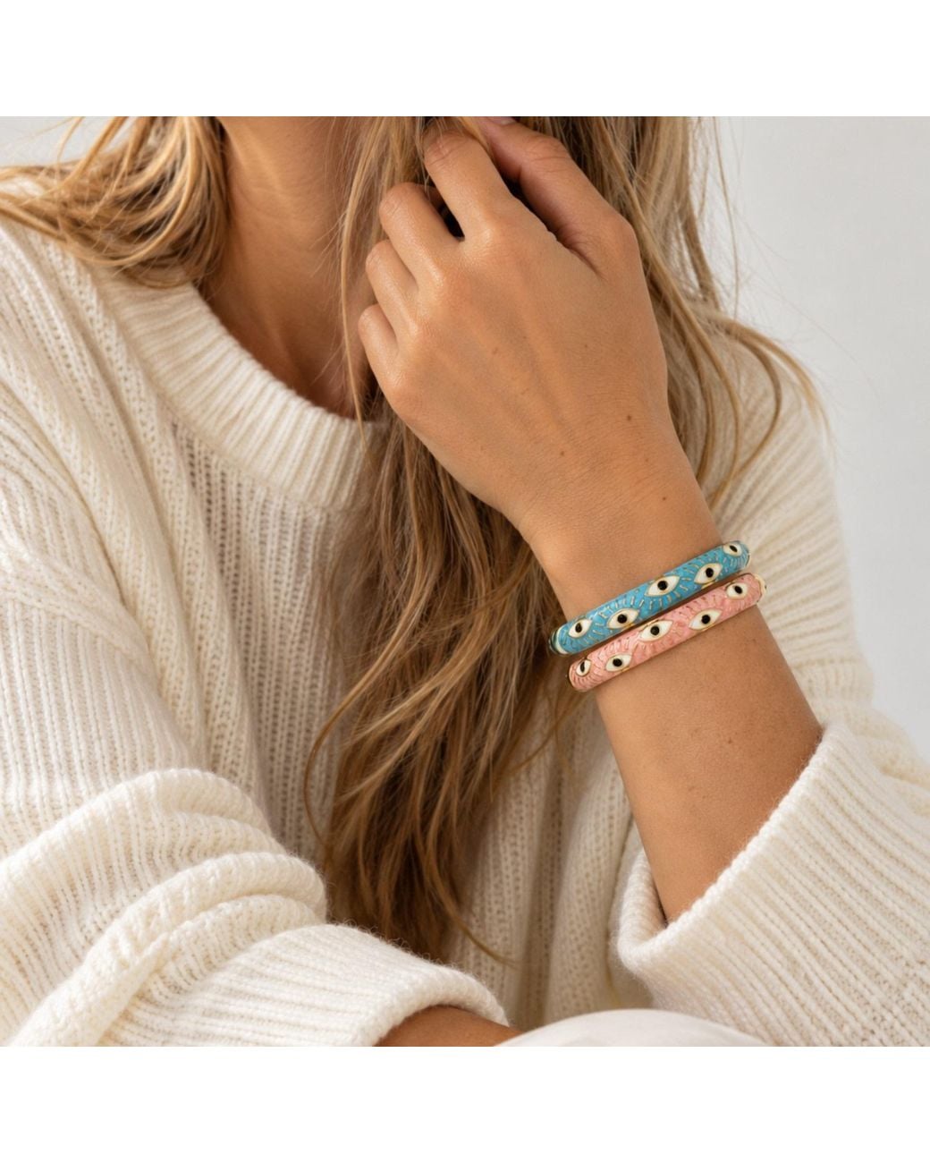 Nuvv Collection Blue And Evil Eye Bangles