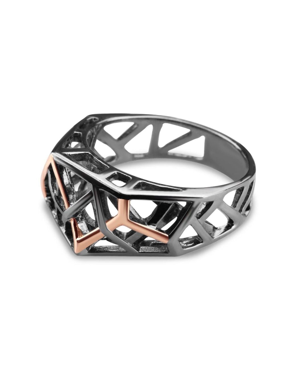 Bellus Domina Metallic Rhodium Plated Crossover Ring