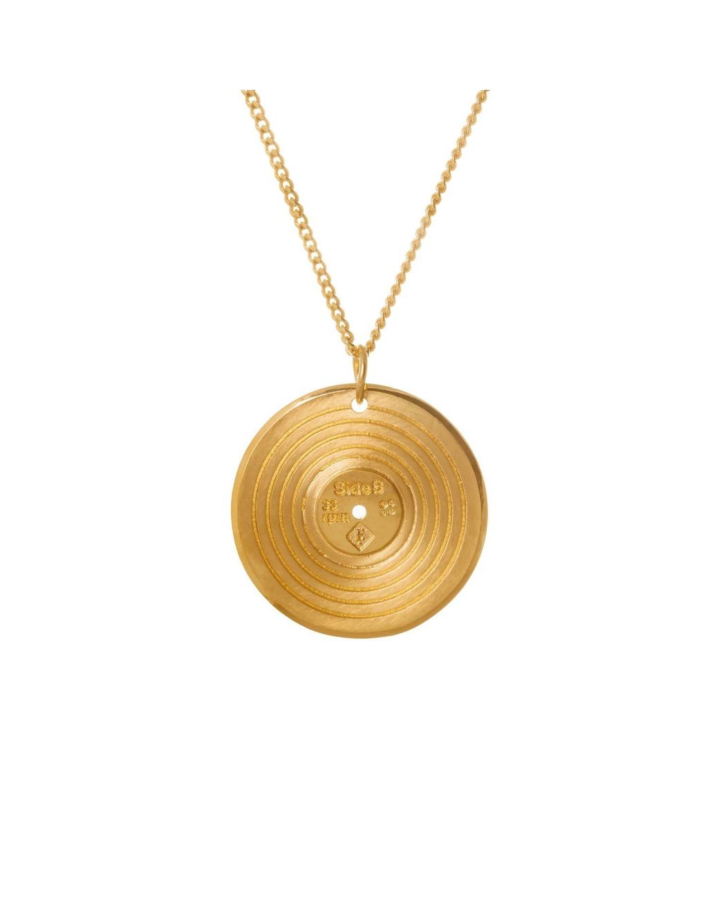 Edge Only Metallic Vinyl Pendant 18Ct Vermeil for men