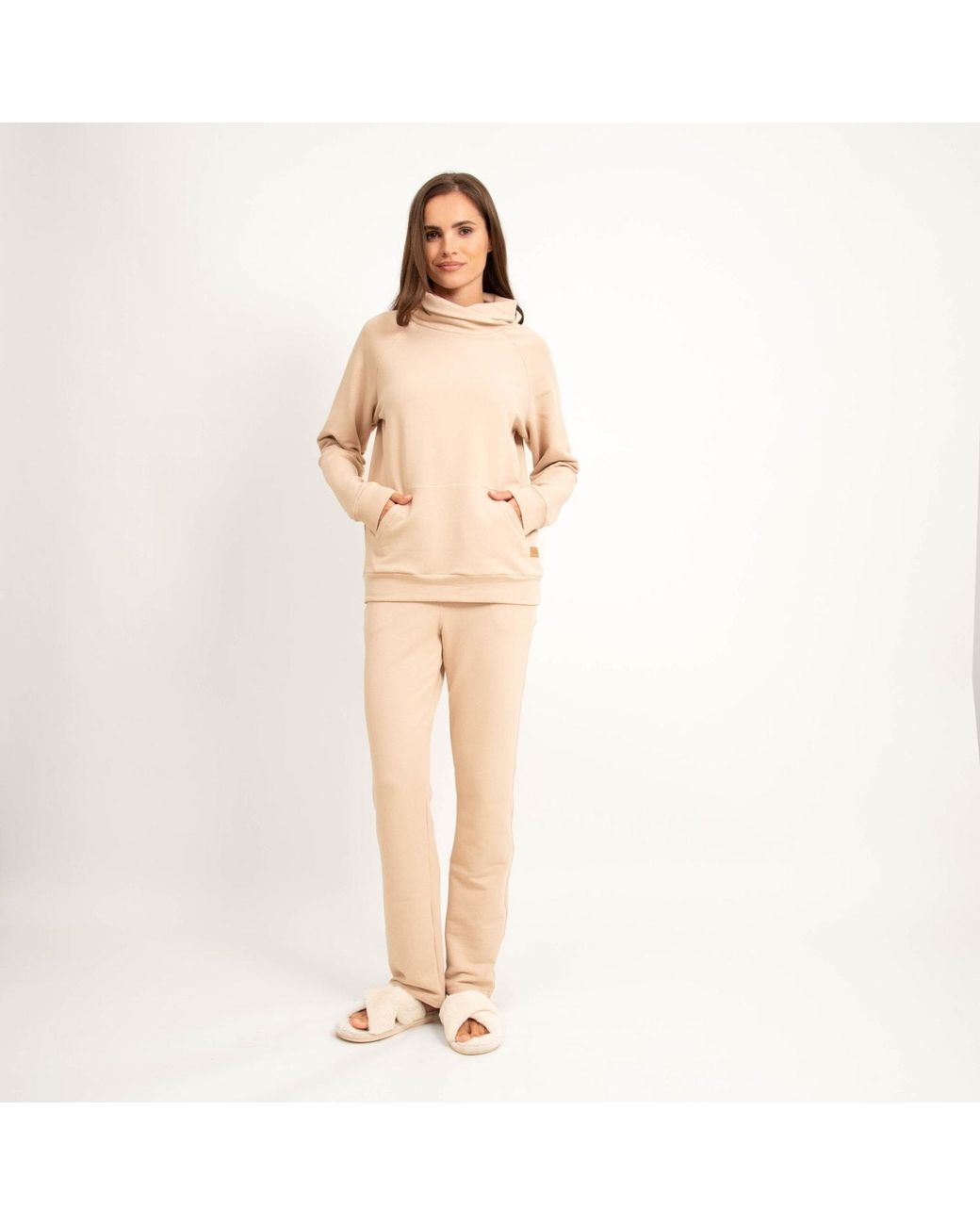 Oh!Zuza Natural Neutrals Lounge Cotton Pants With Pockets