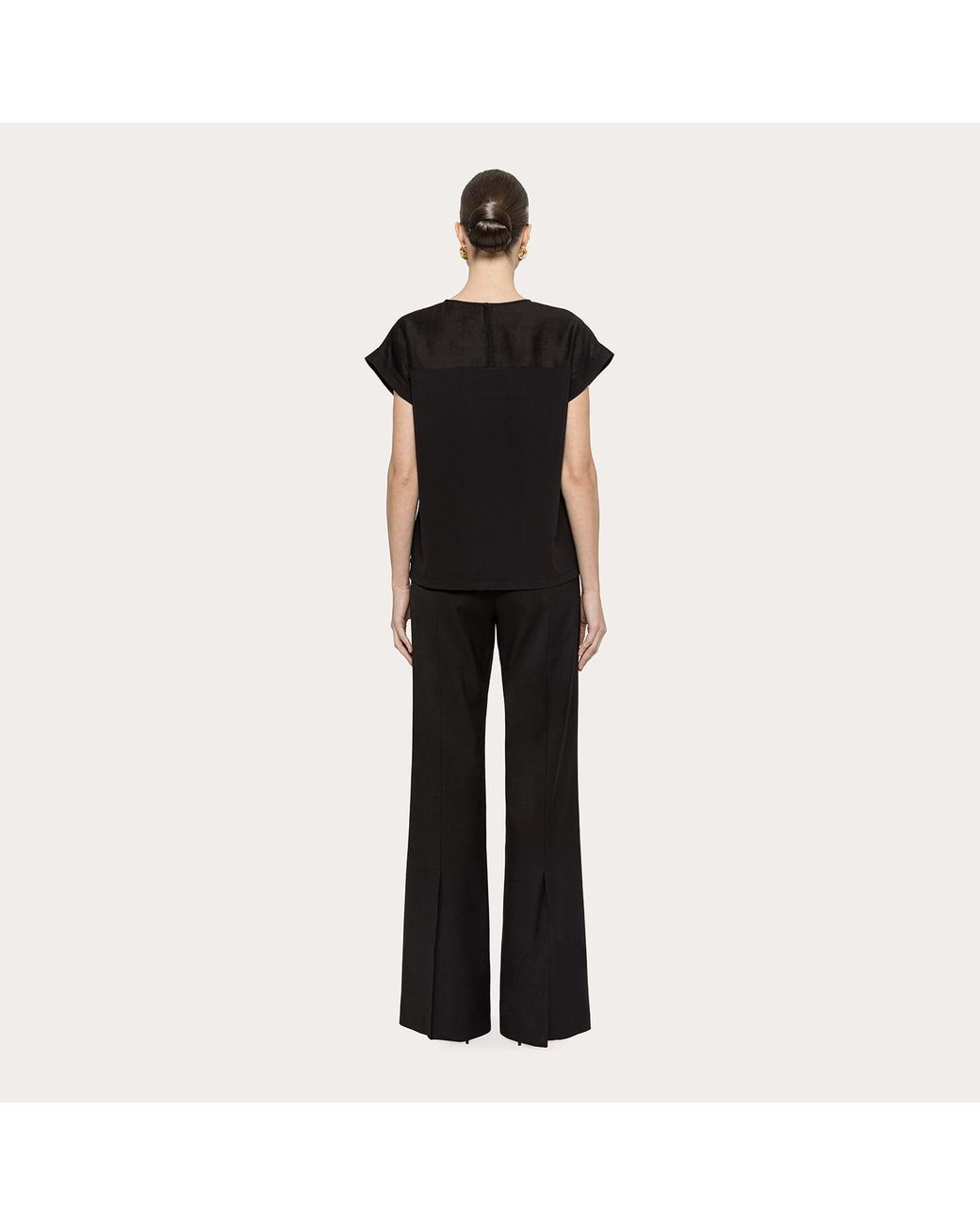 Nissa Black Bow-Detail Top