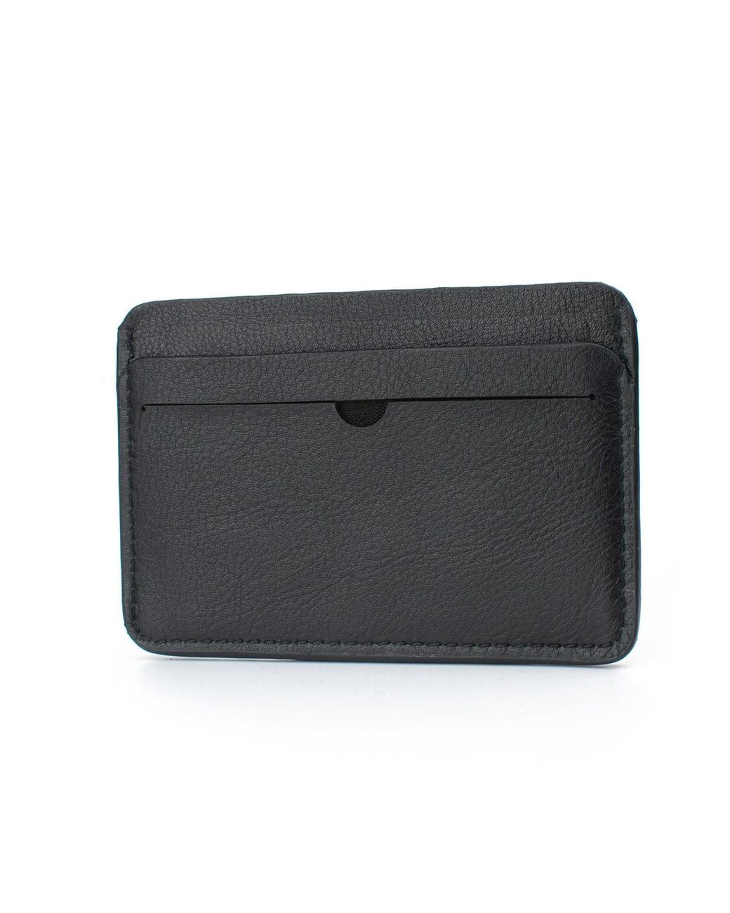 godi. Black Handmade Leather Cardholder for men