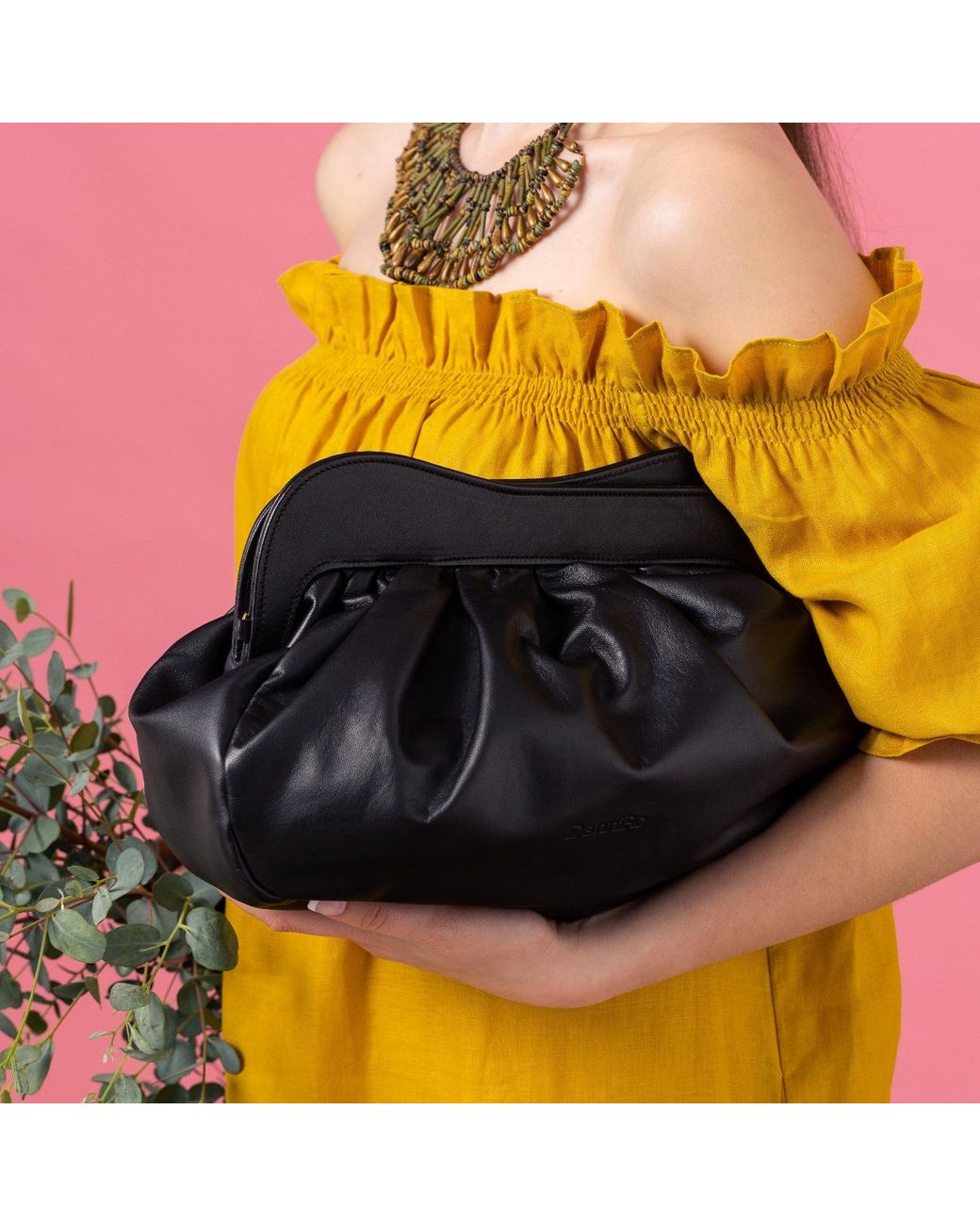 Danni Ro Black Lisbon Large Clutch