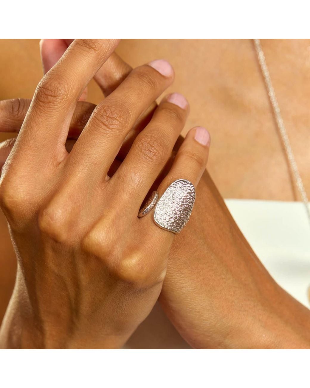Lucy Quartermaine White Open Hula Ring