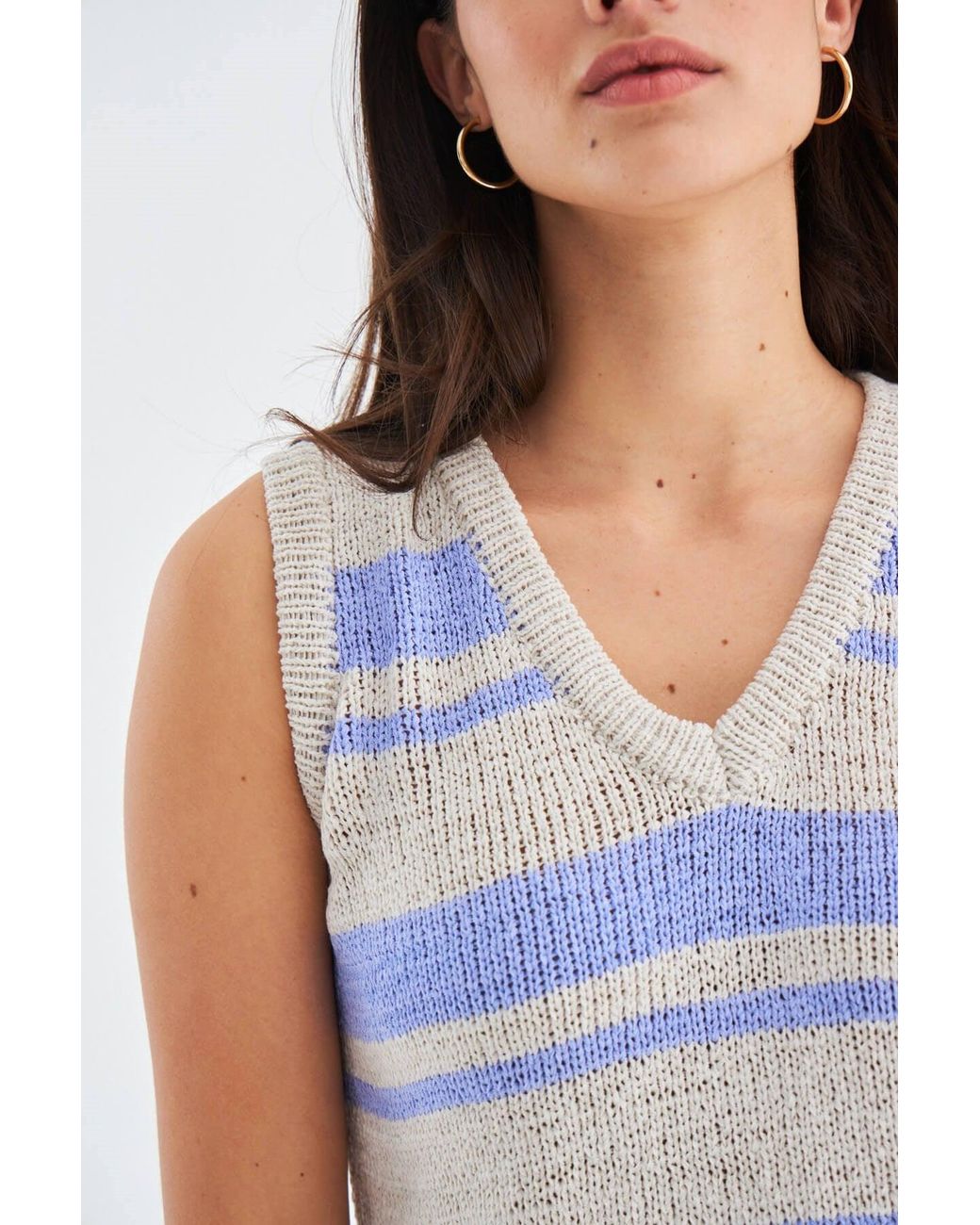 Peraluna Blue Laura Knitted Top & Shorts Matching Set