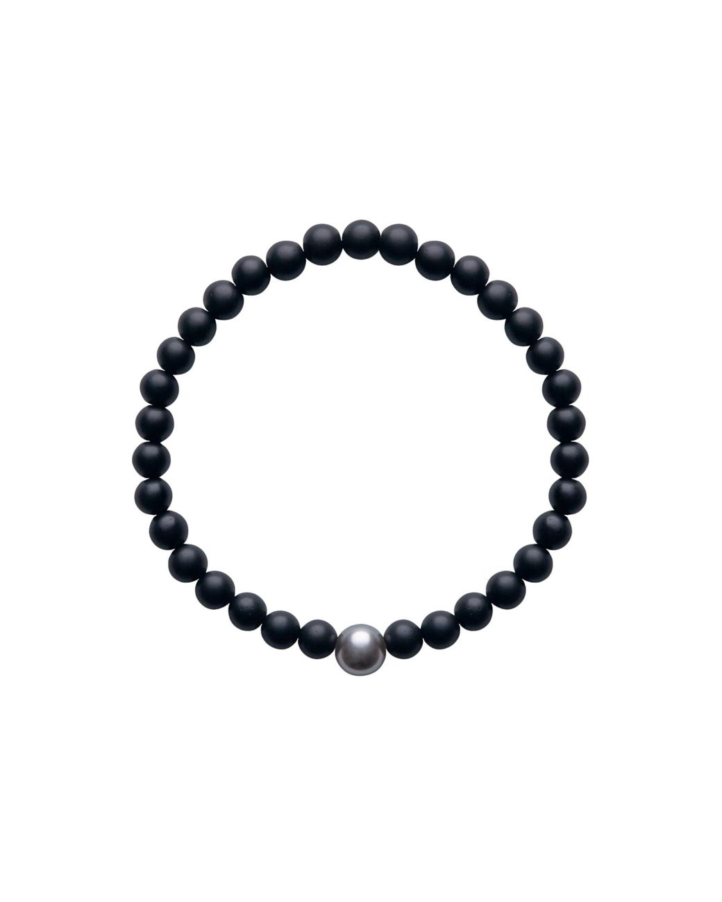 Ora Pearls Black Aro Tahitian Pearl & Matt Onyx Bracelet for men