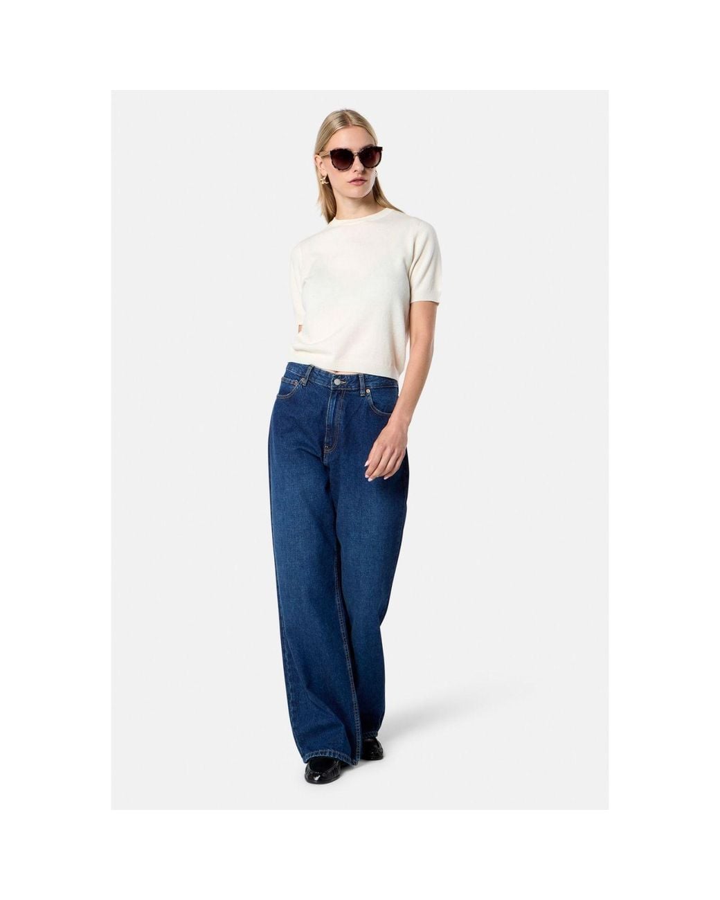 Helen Mcalinden White Neutrals Gemma Winter Cashmere Crew Neck T-Shirt