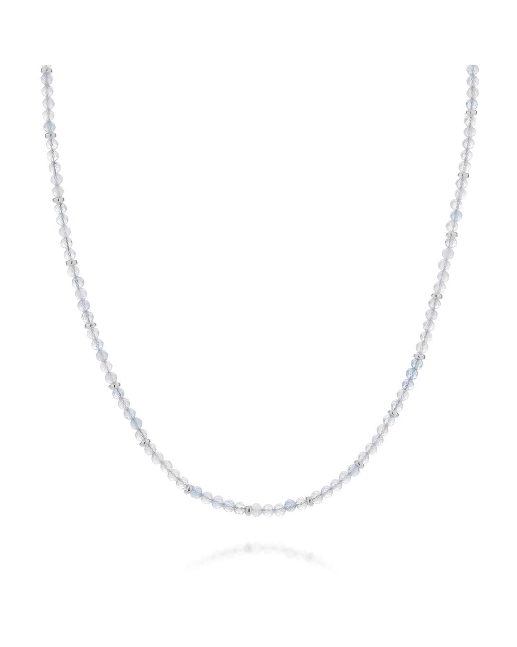 Nellou Jewellery Metallic Aquamarine March Birthstone Orbit Necklace