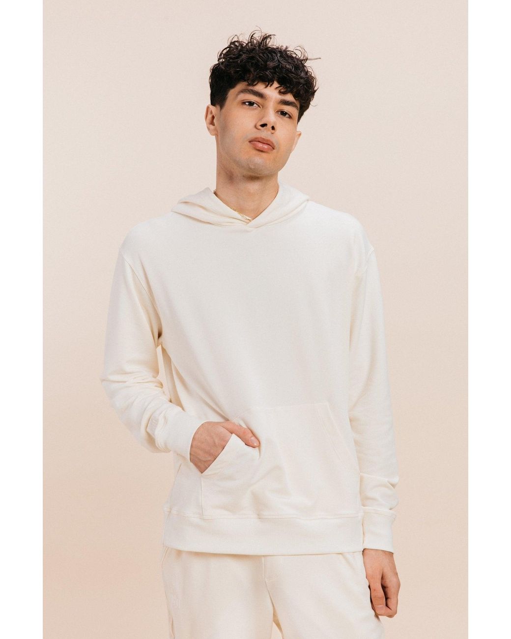 Ocio Leisurewear White Classic Softcore Hoodie for men