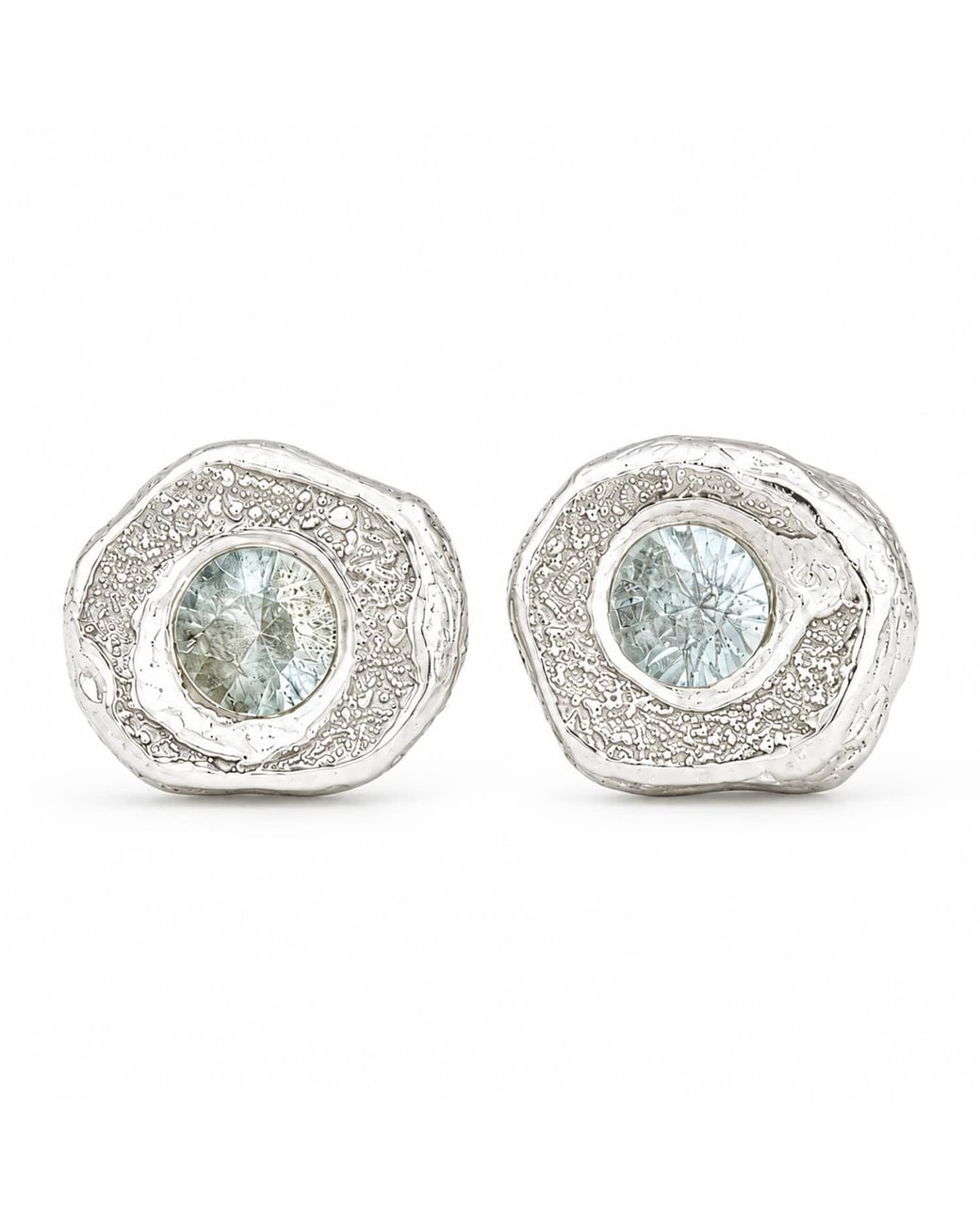 Zoe Alexandria Jewellery Metallic Single Stone Bubble Stud Earrings