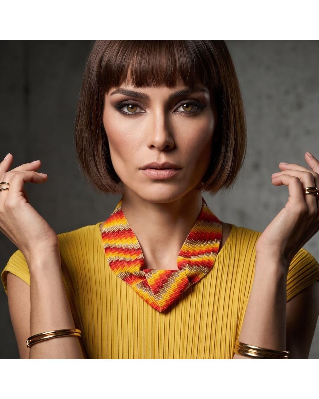 Iliana Arrazola Orange Minimalist Deconstructed Necklace, And, Glass Beads, Beaded Jewelry