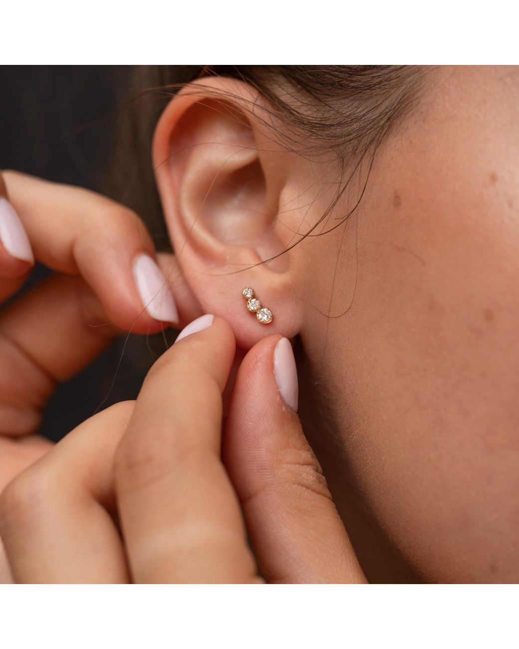 Dower & Hall Metallic Fine Stargazer Diamond Trio Studs