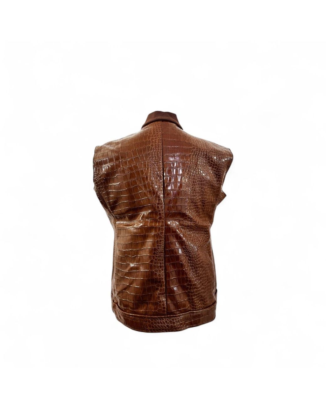 Jpo Brown Koch House Vegan Reptilian Leather Gilet for men