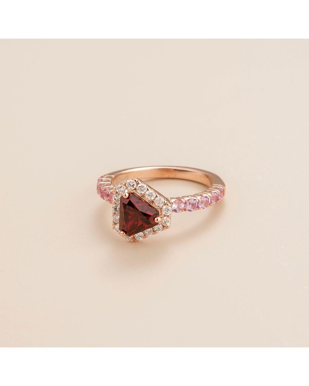 Juvetti Multicolor Rose Diana Rose Ring Ruby Diamonds & Sapphires