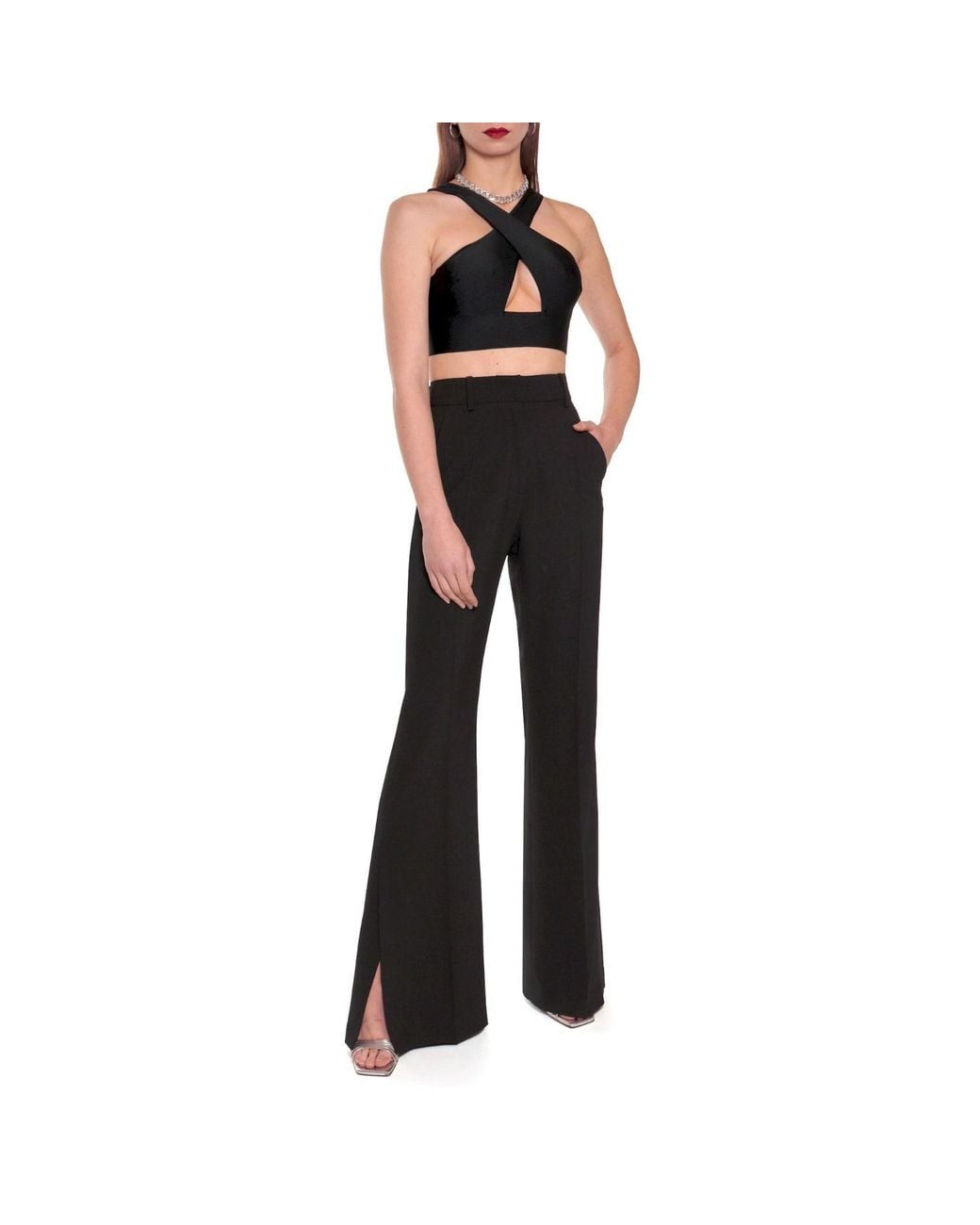 AGGI by HALEWSKI Black Camilla Neutral Flared Trousers -Long