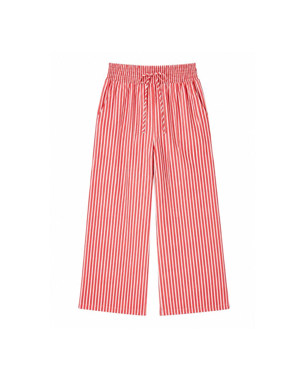 Yumi' Pink Stripe Relaxed Trousers