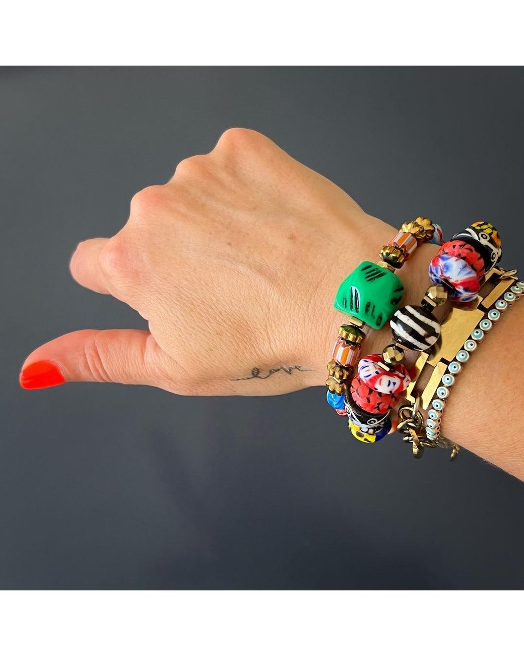 Ebru Jewelry Green African Colors Bracelet