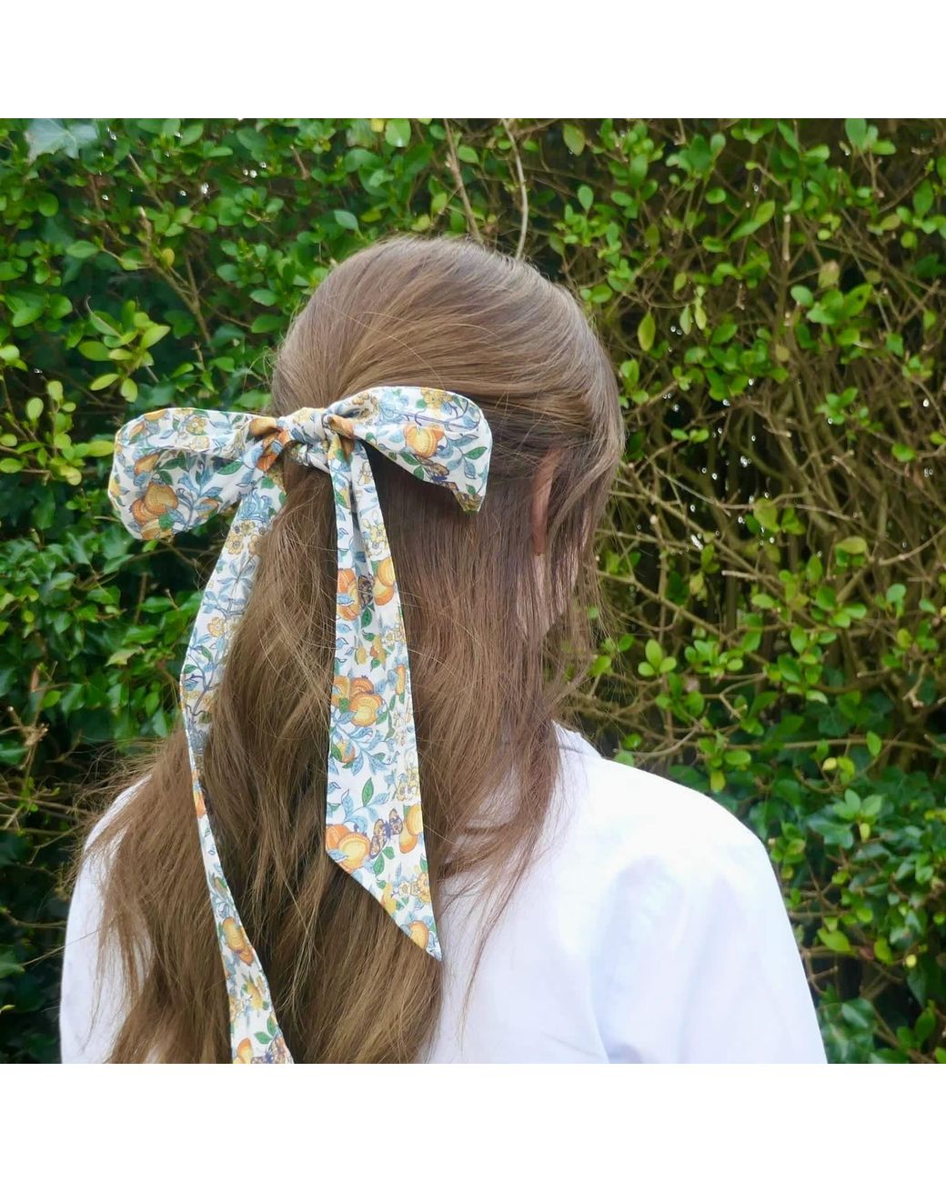 Lime Tree Design Blue Skinny Scarf Orchard Morris Collection
