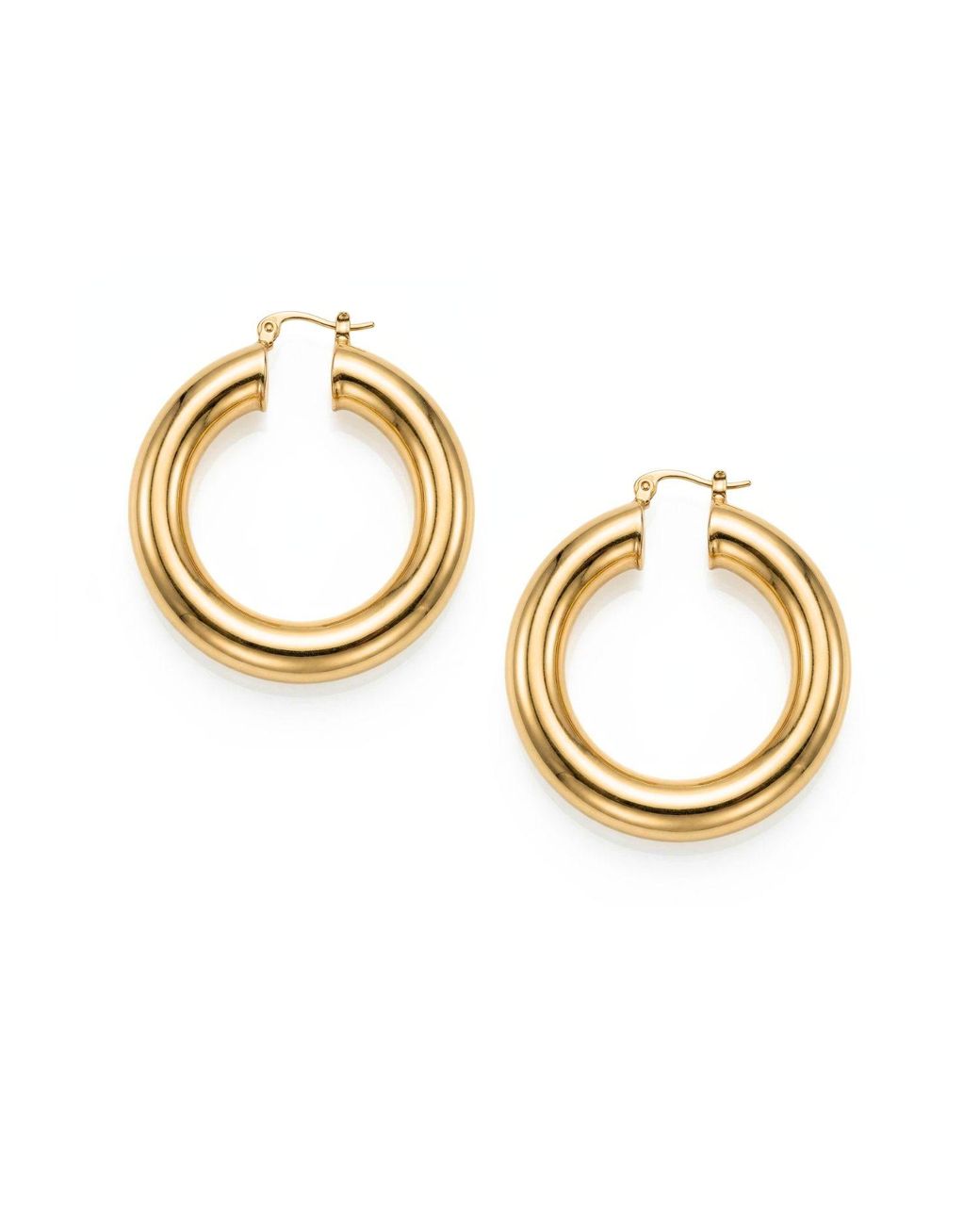 Jaredjamin Metallic Aria Chubby Hoop Post Earrings
