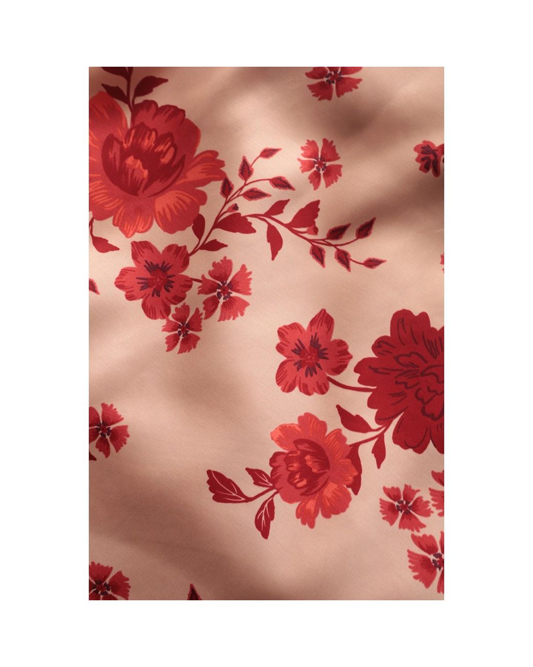 2KStyle Red Aber Floral Print Halterneck Satin Effect Midi Dress