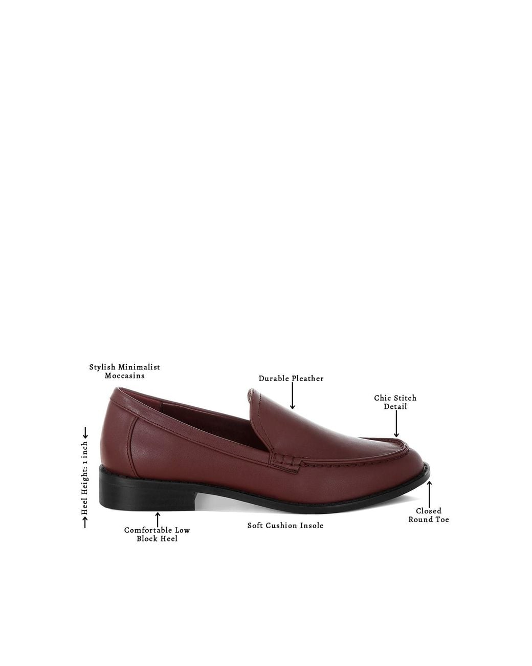 Rag & Co Brown Ninto Low Heel Pleather Loafers
