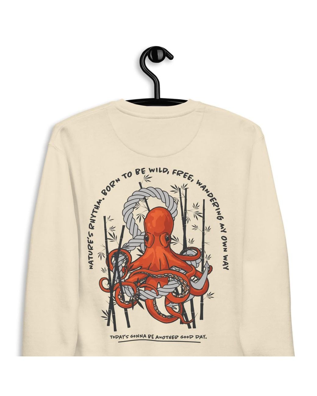 Anchor and Crew White Neutrals Bone Octopus Another Good Day Cotton Blend Sweatshirt for men