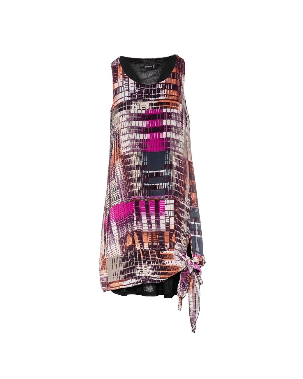 Conquista Purple Sleeveless Double Layer Voile Dress