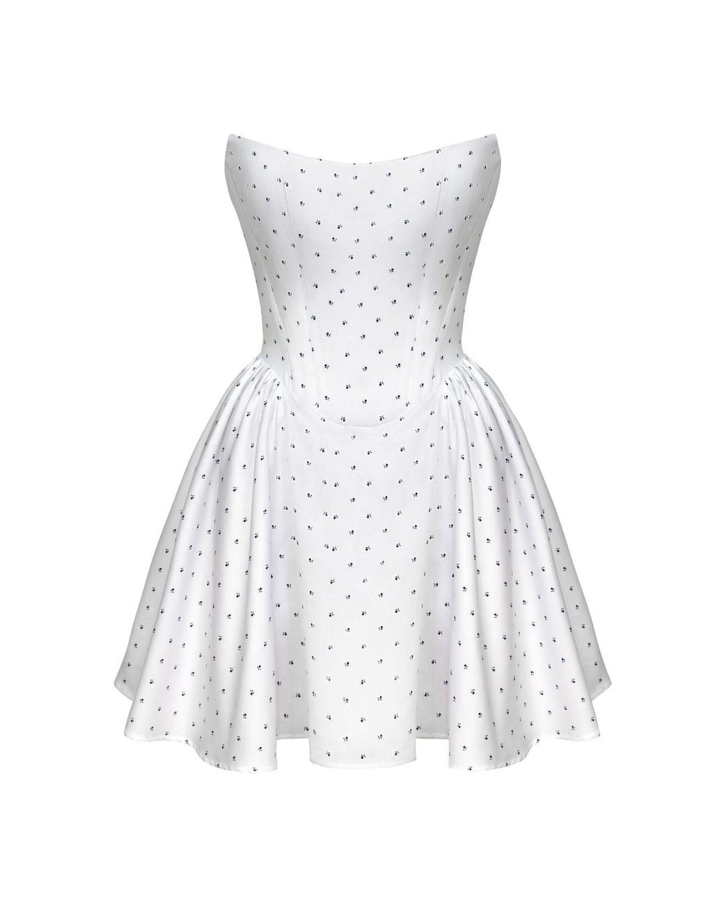 POST MERIDIEM White Tuck Corset Mini Dress