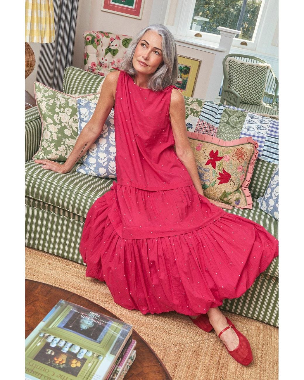 Adrift Clothing Pink Millie Reversible Bubble Hem Dress