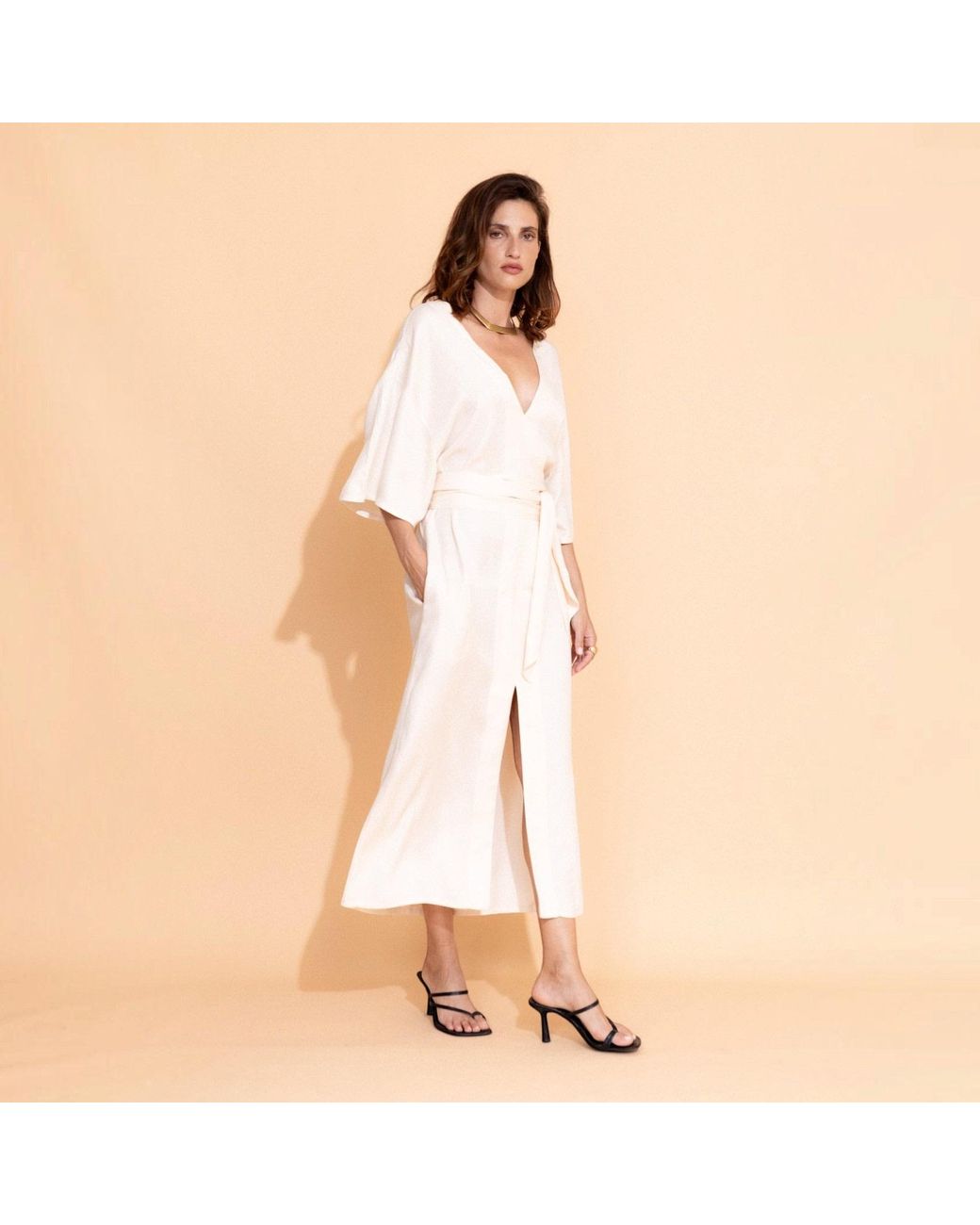 Casa Lélé Natural The Lana Kaftan Dress