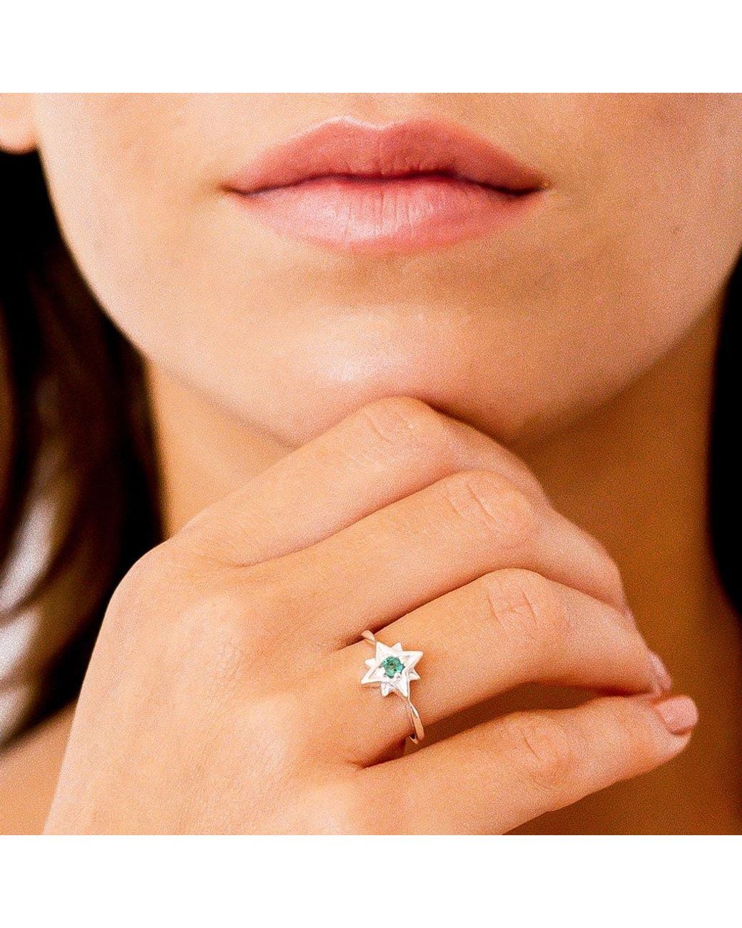 Charlotte's Web Jewellery Green Guiding North Star Ring