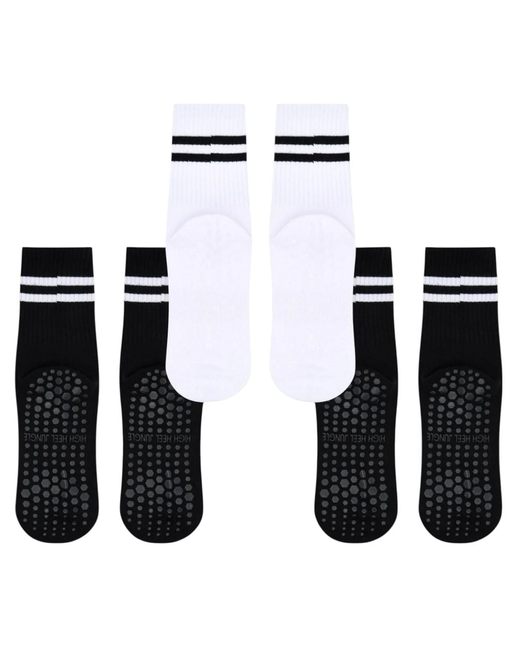 HIGH HEEL JUNGLE by KATHRYN EISMAN Black Varsity Grip Socks