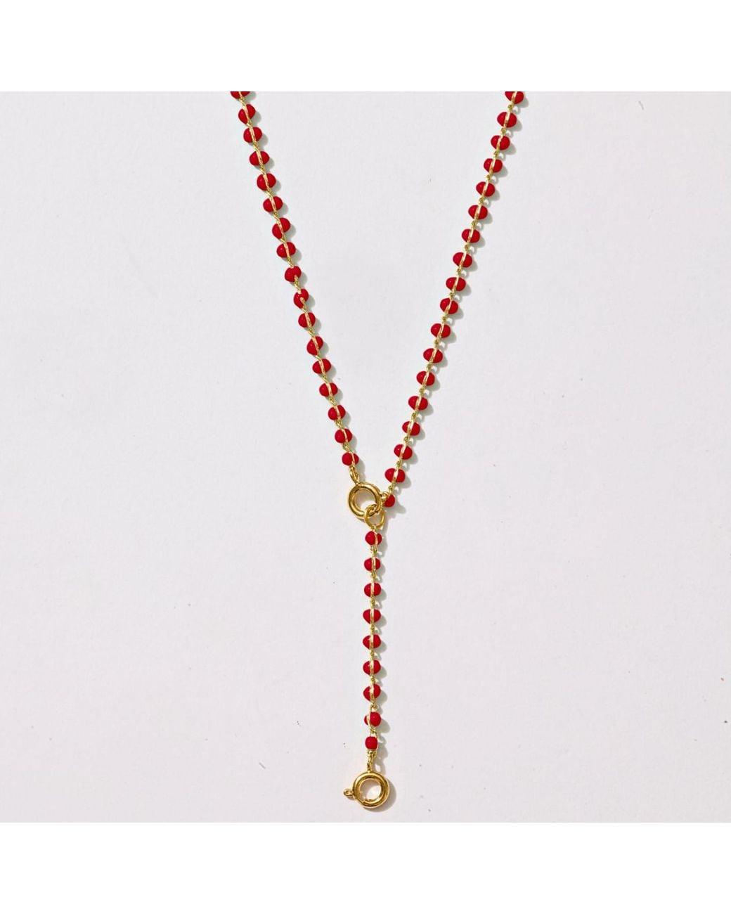Alexie of Athens Metallic Enamel Strand Drop Chain Charm Necklace