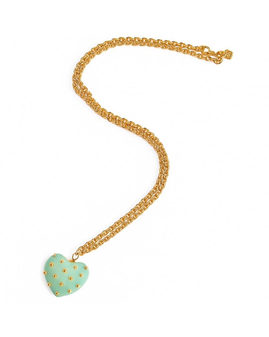 Michael Nash Jewelry Metallic Ophelia Jade Resin Studded Heart Pendant