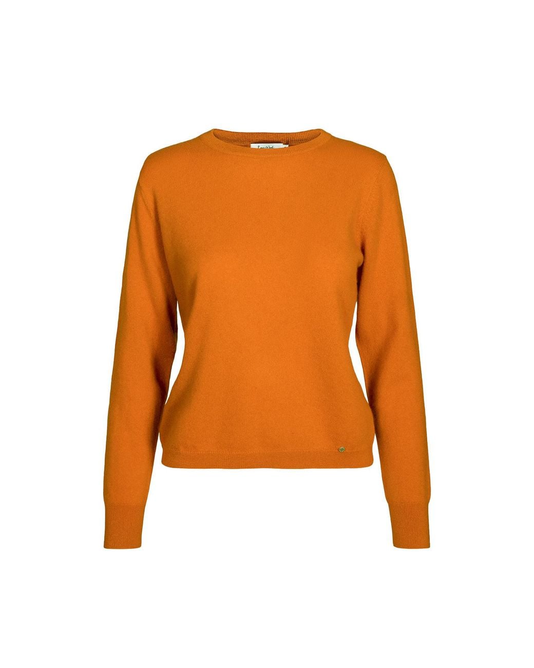 tirillm Orange Sasha Basic Cashmere Pullover With Round Neck, Burnt