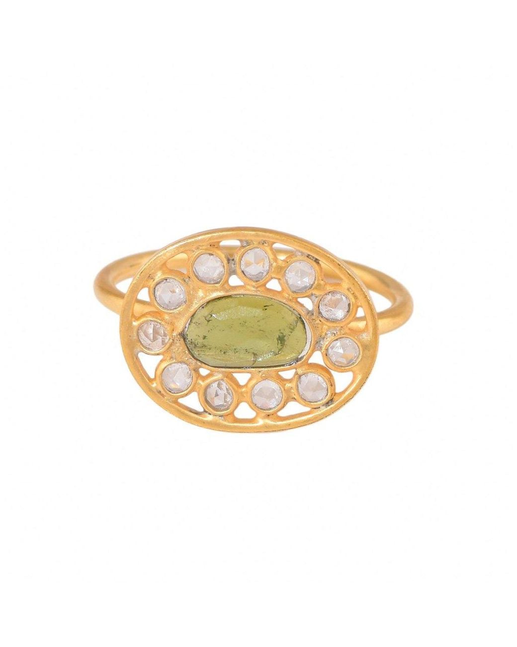 Opium Jewels Metallic Tourmaline Crystal Jali Ring