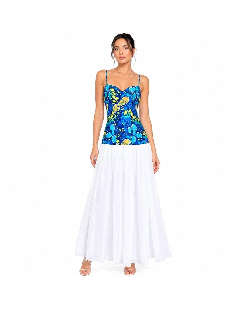 Chuks Collins Blue Ajah Resort Collection: Shoulder Strap Long Dress – Adesewa Bloom