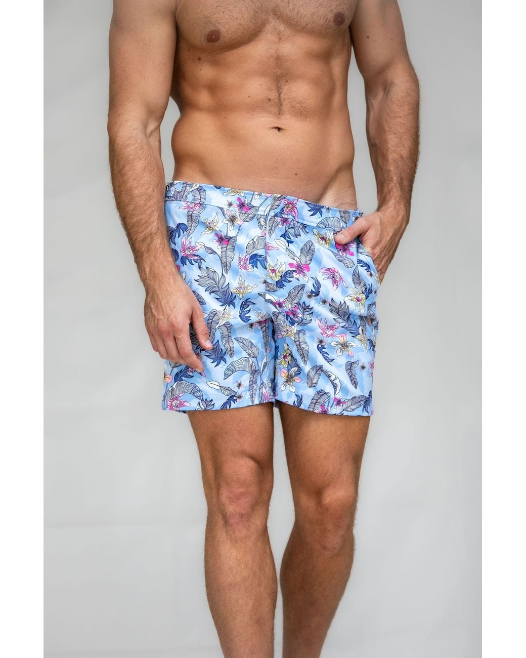 Lords of Harlech Blue Pool Falling Flowers Swim Short for men