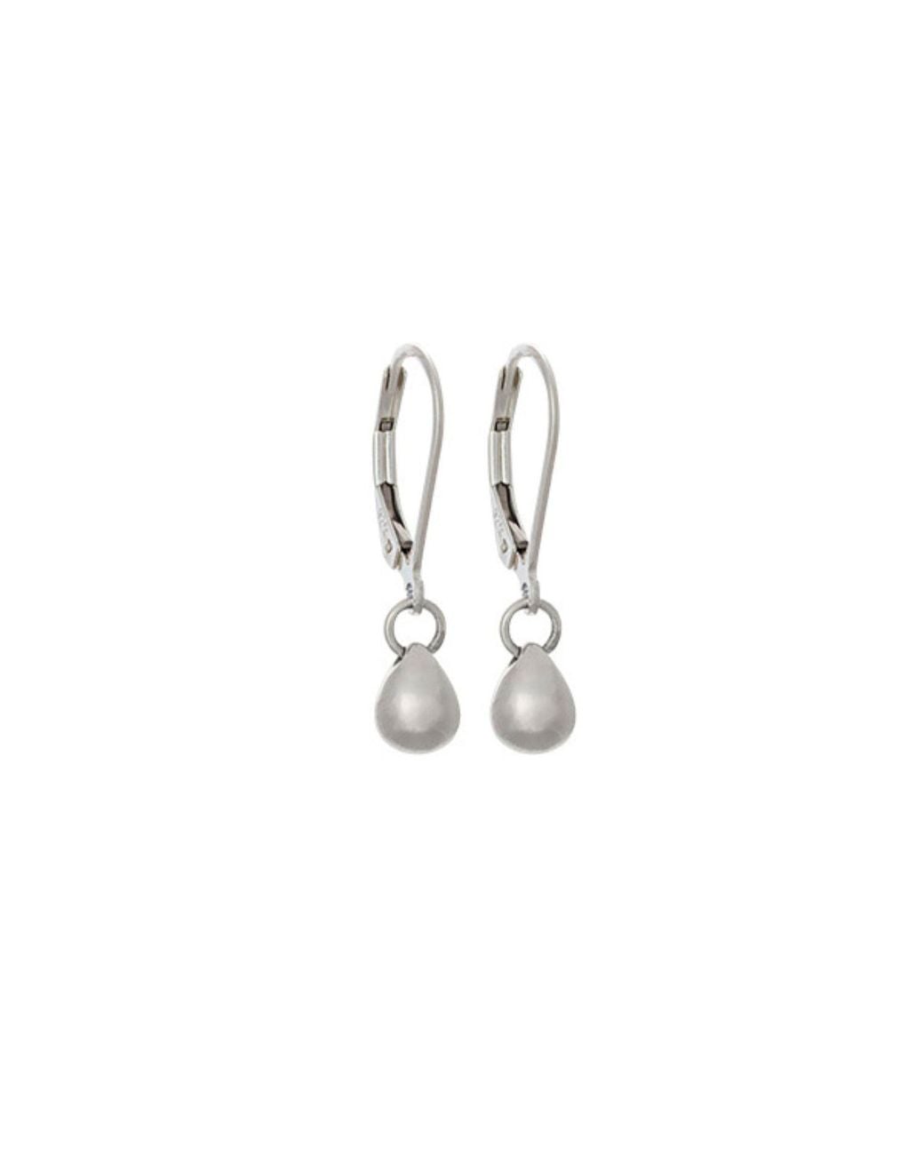 Edge Only White Mini Teardrop Earrings Sterling