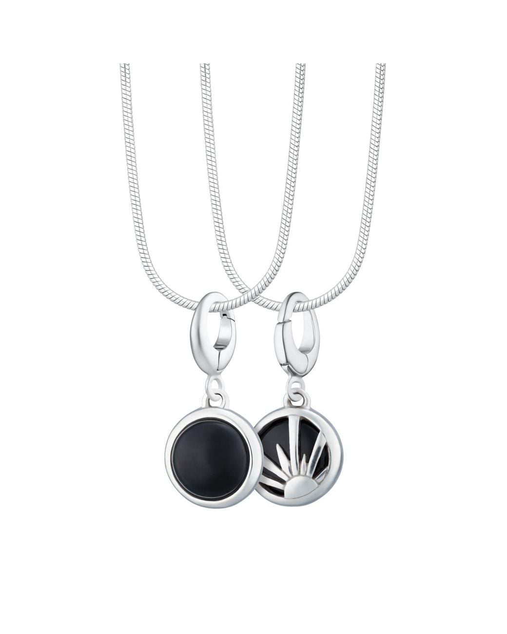 Lily Charmed White Sterling Onyx Healing Stone Necklace With Round Snake Chain