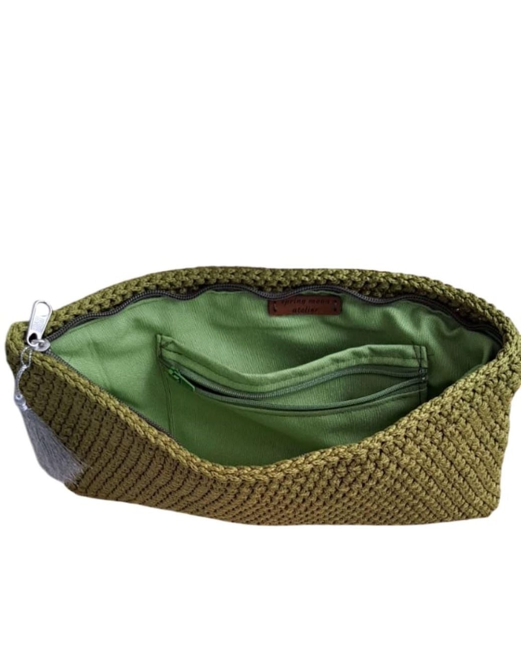 Springmoonatelier Green Special Luxury Hand Woven Bag