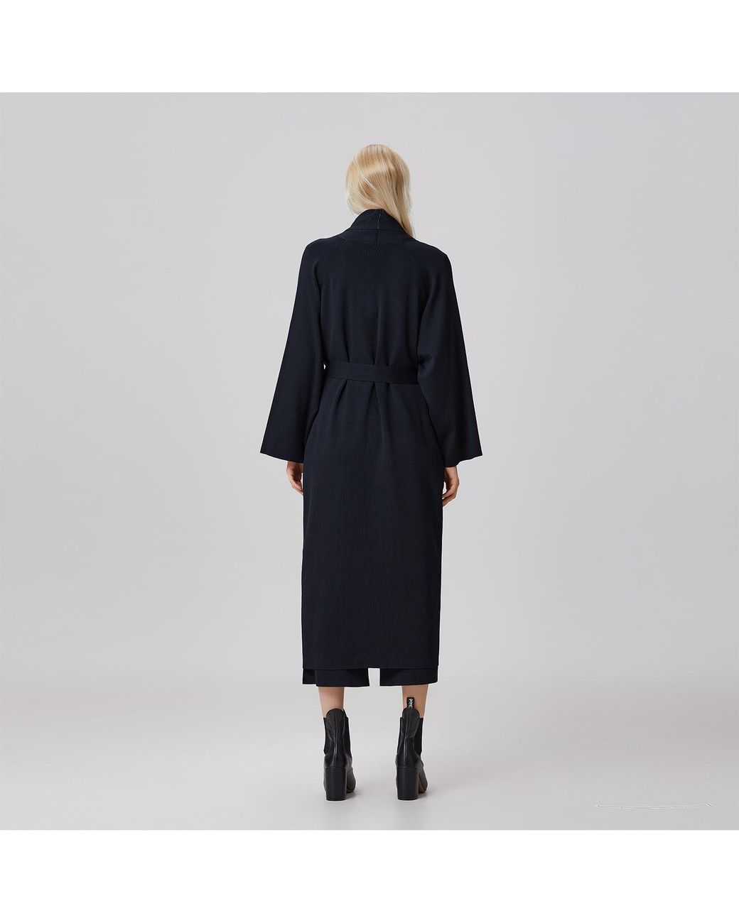 Smart and Joy Black Long Kimono Style Cardigan