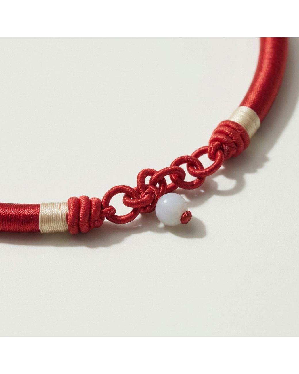Yieon Scarlet Lacquered Sandalwood Peace Buckle Pendant Necklace