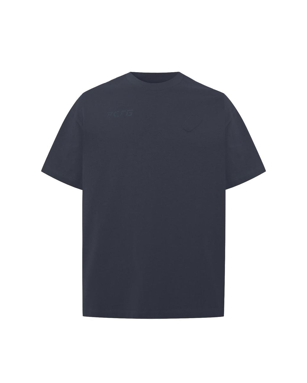 Pcfg Blue Oversized Tee With Emboss Detail for men