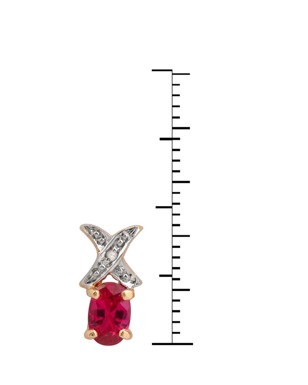 Genevive Jewelry Red Sterling Cubic Zirconia Oval Solitaire